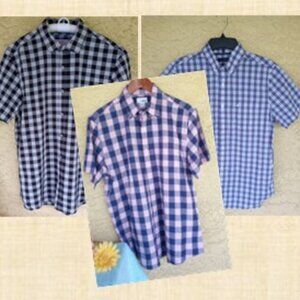 plaid shirts short sleeve button down (3)  Nautica, Bruno Milano Stretch, Sinoma